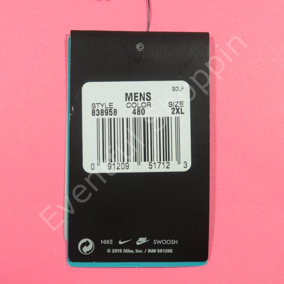 Nike Golf Polo Shirt Mens 2XL Blue Dri Fit Stretch Woven Short Sleeve New - Picture 5 of 7